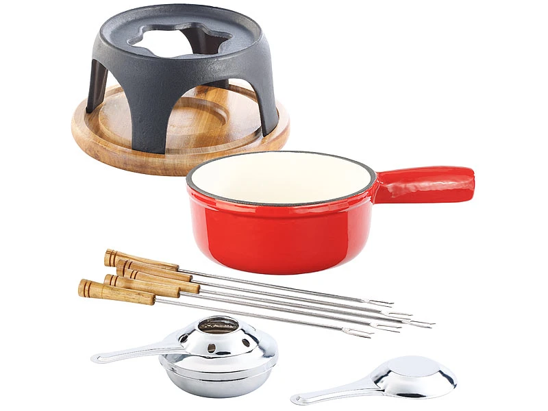 Rosenstein & Söhne Rechaud:Käsefondue-Set Aus Emailliertem Gusseisen, Ø16 Cm 3 Rosenstein & Söhne Rechaud:Käsefondue-Set Aus Emailliertem Gusseisen, Ø16 Cm