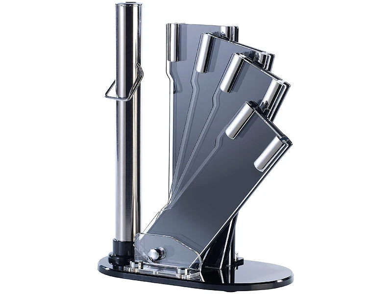 TokioKitchenWare Messerständer:Messerblock Aus Acrylglas Für 4 Messer U. Schleifstab 3 TokioKitchenWare Messerständer:Messerblock Aus Acrylglas Für 4 Messer U. Schleifstab