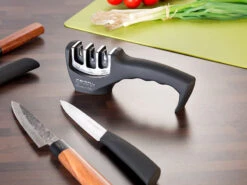 Rosenstein & Söhne Blitzschärfer:3-Stufen Diamant Hand-Messerschärfer Für Stahl- & Keramikklingen -Einrichtungsgeschäft nc2318 1