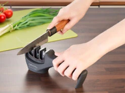 Rosenstein & Söhne Blitzschärfer:3-Stufen Diamant Hand-Messerschärfer Für Stahl- & Keramikklingen -Einrichtungsgeschäft nc2318 2