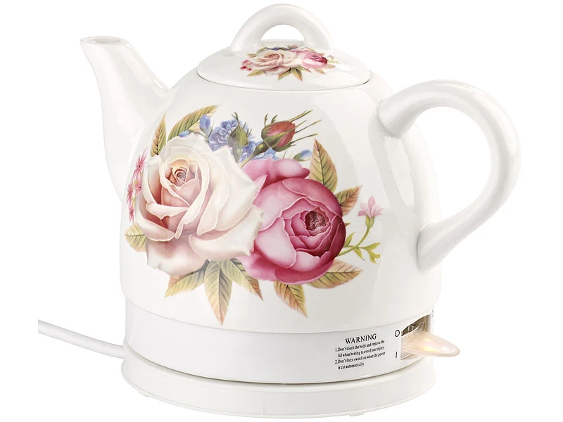 Rosenstein & Söhne Retro Wasserkocher:Keramik-Wasserkocher WSK-200.rtr, 1 Liter 3 Rosenstein & Söhne Retro Wasserkocher:Keramik-Wasserkocher WSK-200.rtr, 1 Liter