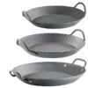 TS Pfanne Eisen:Kaltgeschmiedete Bratpfannen Mit 2 Griffen, Ø 24, 28 & 34 Cm, 3er-Set