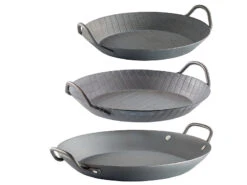 TS Pfanne Eisen:Kaltgeschmiedete Bratpfannen Mit 2 Griffen, Ø 24, 28 & 34 Cm, 3er-Set