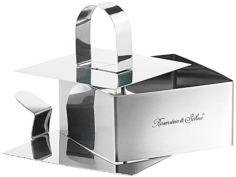 Rosenstein & Söhne Dessert Speiseringe:6er-Set: Speisering, Eckig, Mit Heber Und Stampfer 5 Rosenstein & Söhne Dessert Speiseringe:6er-Set: Speisering, Eckig, Mit Heber Und Stampfer – Bild 3