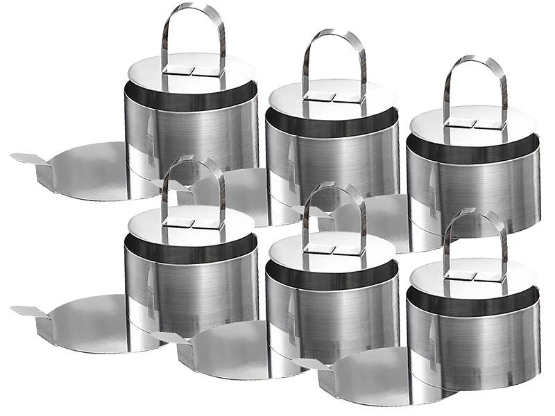 Rosenstein & Söhne Servierringe:6er-Set: Dessert-/Speisering Mit Heber Und Stampfer 3 Rosenstein & Söhne Servierringe:6er-Set: Dessert-/Speisering Mit Heber Und Stampfer