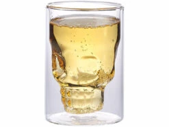 Cucina Di Modena Glas:Doppelwandiges Trinkglas Totenkopf, 0,4 Liter, Spülmaschinenfest