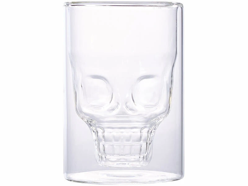 Cucina Di Modena Glas:Doppelwandiges Trinkglas Totenkopf, 0,4 Liter, Spülmaschinenfest 4 Cucina Di Modena Glas:Doppelwandiges Trinkglas Totenkopf, 0,4 Liter, Spülmaschinenfest – Bild 2