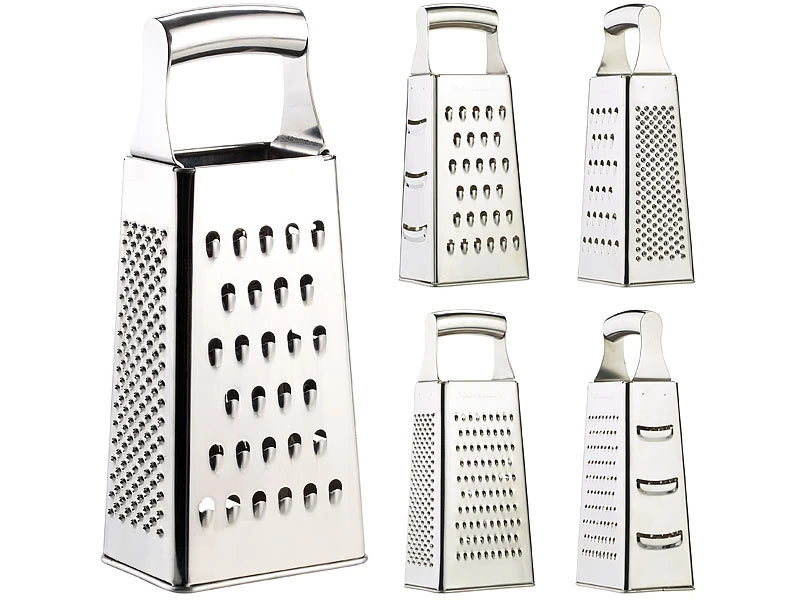 Rosenstein & Söhne Küchenreibe:Hochwertige Vierkantreibe Aus Edelstahl Mit Extra Scharfen Reiben 3 Rosenstein & Söhne Küchenreibe:Hochwertige Vierkantreibe Aus Edelstahl Mit Extra Scharfen Reiben