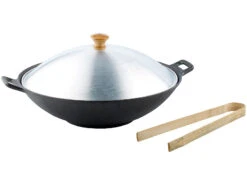 TS Wok Pfanne:Gusseisen Wok Set, 37cm