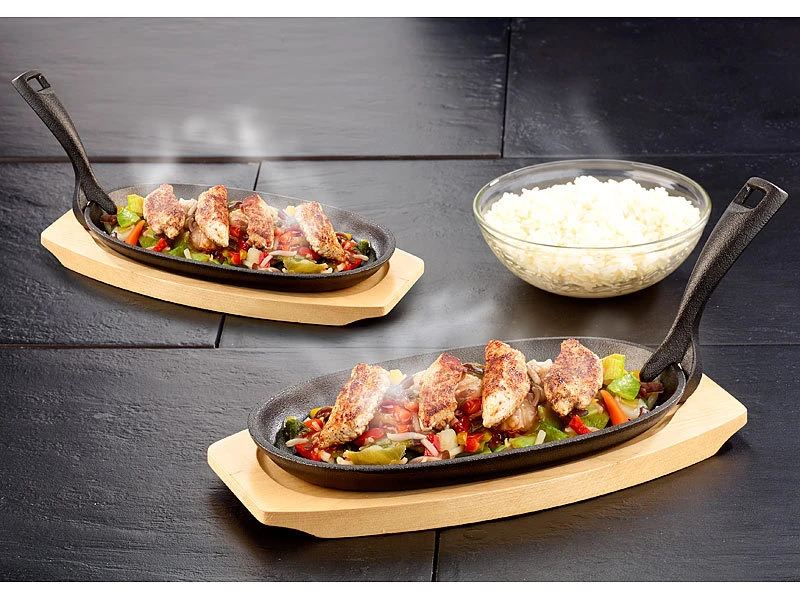 TS Gusspfannen:2 Profi-Servierpfannen, Gusseisen, Mit Untersetzer, 24x14x2,2 Cm, 820g 7 TS Gusspfannen:2 Profi-Servierpfannen, Gusseisen, Mit Untersetzer, 24x14x2,2 Cm, 820g – Bild 5