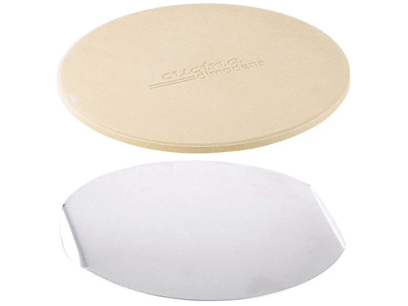 Cucina Di Modena Backstein:Runder Pizzastein Mit Aluminium-Servierblech, Ø 26 Cm 4 Cucina Di Modena Backstein:Runder Pizzastein Mit Aluminium-Servierblech, Ø 26 Cm – Bild 2