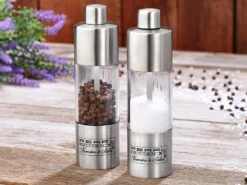 Rosenstein & Söhne Manuelle Pfeffermühle:Salz- & Pfeffermühle Aus Edelstahl, 2er-Set -Einrichtungsgeschäft nc2927 4