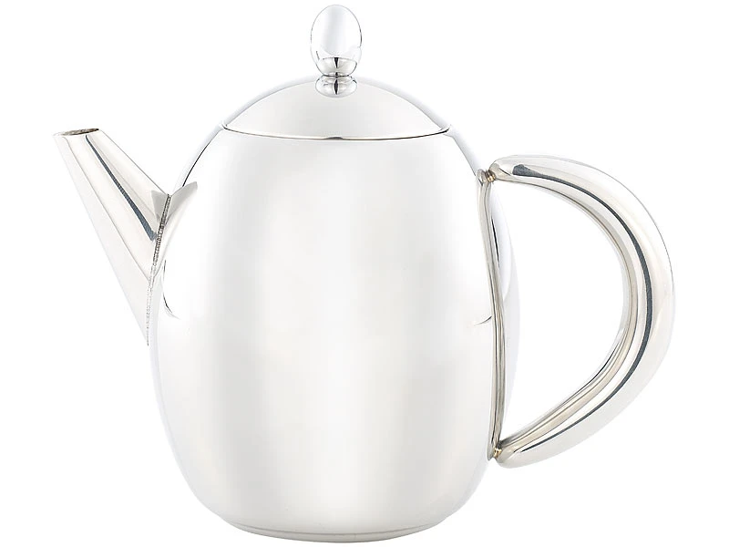 Rosenstein & Söhne Teekanne Mit Sieb:Edelstahl-Teekanne Mit Siebeinsatz, 0,8 Liter, Spülmaschinenfest 4 Rosenstein & Söhne Teekanne Mit Sieb:Edelstahl-Teekanne Mit Siebeinsatz, 0,8 Liter, Spülmaschinenfest – Bild 2