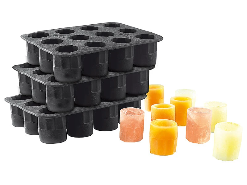 Infactory Eisformen:Silikon-Formen 3er-Set Für 36 Schnapsgläser 2 Cl Aus Eis 4 Infactory Eisformen:Silikon-Formen 3er-Set Für 36 Schnapsgläser 2 Cl Aus Eis – Bild 2