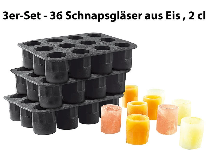 Infactory Eisformen:Silikon-Formen 3er-Set Für 36 Schnapsgläser 2 Cl Aus Eis 3 Infactory Eisformen:Silikon-Formen 3er-Set Für 36 Schnapsgläser 2 Cl Aus Eis