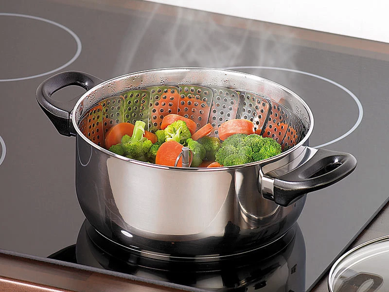 Rosenstein & Söhne Dämpfeinsatz:2er-Set Dampfgar-Einsatz Für Alle Töpfe Von 18 Bis 27 Cm 5 Rosenstein & Söhne Dämpfeinsatz:2er-Set Dampfgar-Einsatz Für Alle Töpfe Von 18 Bis 27 Cm – Bild 3