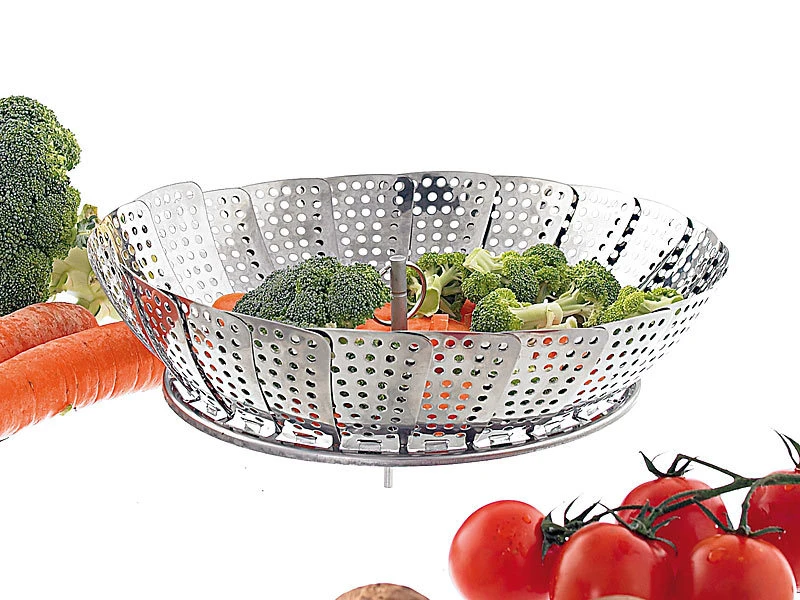 Rosenstein & Söhne Dämpfeinsatz:2er-Set Dampfgar-Einsatz Für Alle Töpfe Von 18 Bis 27 Cm 7 Rosenstein & Söhne Dämpfeinsatz:2er-Set Dampfgar-Einsatz Für Alle Töpfe Von 18 Bis 27 Cm – Bild 5