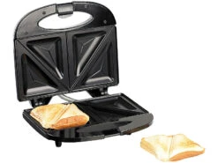 Rosenstein & Söhne Sandwitchmaker:Antihaft-beschichteter Sandwich-Toaster Für 4 Portionen, 750 Watt