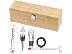 Carlo Milano Weinbox:5-teiliges Sommelier-Set In Edler Geschenkbox Für 1 Weinflasche