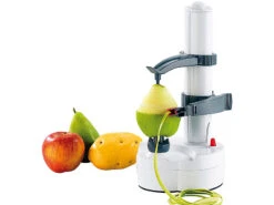 Rosenstein & Söhne Kartoffelschäler:Elektrischer Obst- Und Gemüseschäler, Edelstahl-Klinge