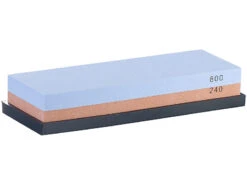 Rosenstein & Söhne Messerschärfer Stein:Schleifstein-Set, 2 Doppel-Schleifsteine, Winkelhilfe, Halter, Glätter -Einrichtungsgeschäft nc3477 0