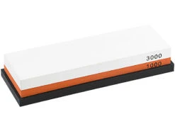 Rosenstein & Söhne Messerschärfer Stein:Schleifstein-Set, 2 Doppel-Schleifsteine, Winkelhilfe, Halter, Glätter -Einrichtungsgeschäft nc3478 0