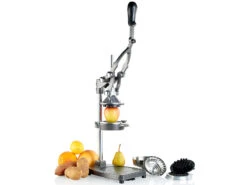 Rosenstein & Söhne Saftpresse:Profi Gastro 3in1: Zitruspresse, Apfel-, Gemüse-, Pommes-Schneider, XL -Einrichtungsgeschäft nc3548 3
