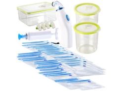 Rosenstein & Söhne Vakuum Set:Handvakuumier-Komplett-Set HVC-5 & HVC-12.n, 49-teilig