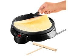 Rosenstein & Söhne Crepes Maker:Elektrischer Medium-Crêpes-Maker, 650 Watt, Ø 23 Cm