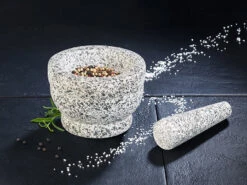 Rosenstein & Söhne Granitmörser:Robuster Mörser Mit Stößel Aus Natürlichem Granit, Ø 14 Cm -Einrichtungsgeschäft nc3662 2