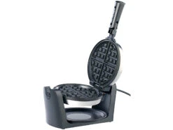 Rosenstein & Söhne Waffeleisen Amerikanisch:180° Drehbares Waffeleisen Für Belgische Waffeln, Edelstahl, 1.000 W