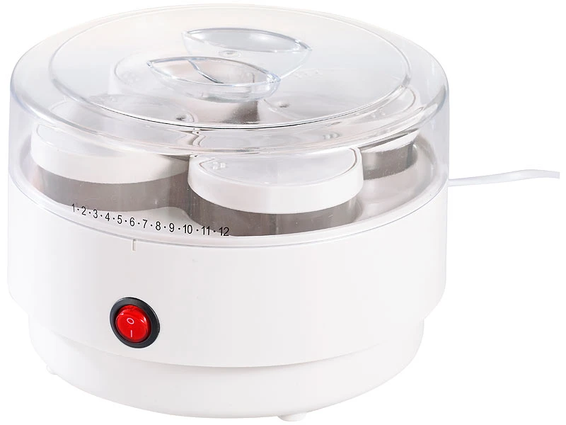 PEARL Jogurtmaschine:Joghurt-Maker Mit 4 Portions-Gläsern Je 150 Ml, Spülmaschinengeeignet 4 PEARL Jogurtmaschine:Joghurt-Maker Mit 4 Portions-Gläsern Je 150 Ml, Spülmaschinengeeignet – Bild 2