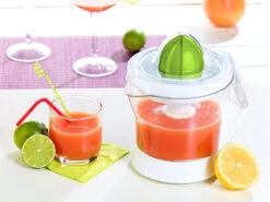 Rosenstein & Söhne Orangensaftpresse:Elektrische Zitruspresse, 40 Watt, 1 Liter, Abnehmbare Kanne -Einrichtungsgeschäft nc3795 1