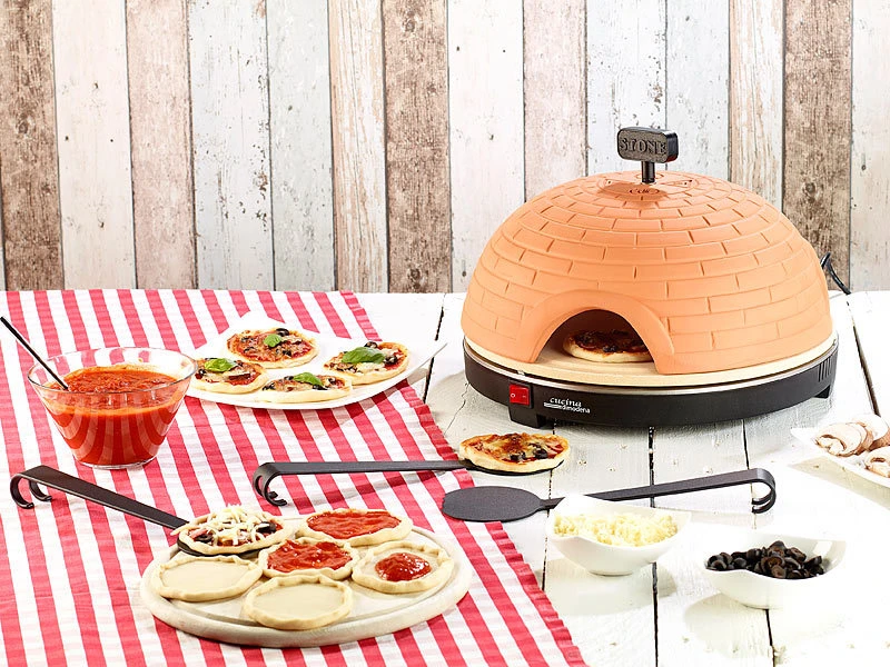 Cucina Di Modena Pizzaofen Raclette:Pizzaofen, Kleine & Große Pizzen, Terrakotta-Haube (Versandrückläufer) 4 Cucina Di Modena Pizzaofen Raclette:Pizzaofen, Kleine & Große Pizzen, Terrakotta-Haube (Versandrückläufer) – Bild 2