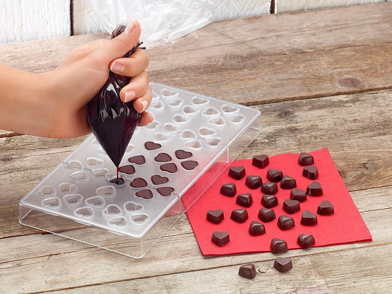 Rosenstein & Söhne Pralinenform:3D Schokoladen-Gussformen-Set "Herzen" 5 Rosenstein & Söhne Pralinenform:3D Schokoladen-Gussformen-Set "Herzen" – Bild 3