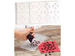 Rosenstein & Söhne Pralinenform:3D Schokoladen-Gussformen-Set "Herzen"