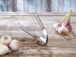 PEARL Knoblauchquetsche:2er-Set Massive XL-Edelstahl-Knoblauchpressen, Ausklappbare Loch-Siebe -Einrichtungsgeschäft nc5844 4
