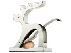 Rosenstein & Söhne Walnussknacker:Deko-Nussknacker "Elch" Aus Vollmetall, Glänzend Verchromt