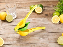 Rosenstein & Söhne Zitronenpresse Metall:2in1-Metall-Zitruspresse, 2 Schalen Für Zitronen & Limetten, Ø6&7,5cm -Einrichtungsgeschäft nc5896 7