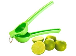 Rosenstein & Söhne Limettenpresse:Manuelle Zitrus- & Saftpresse Aus Metall Für Limetten, Ø 5,6 Cm, Grün