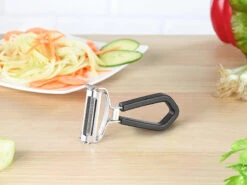 PEARL 2er-Set 2in1-Edelstahl-Schäler Mit 2 Pendelklingen Für Sparschäler -Einrichtungsgeschäft nc5902 4