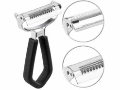 PEARL 2er-Set 2in1-Edelstahl-Schäler Mit 2 Pendelklingen Für Sparschäler -Einrichtungsgeschäft nc5902 5