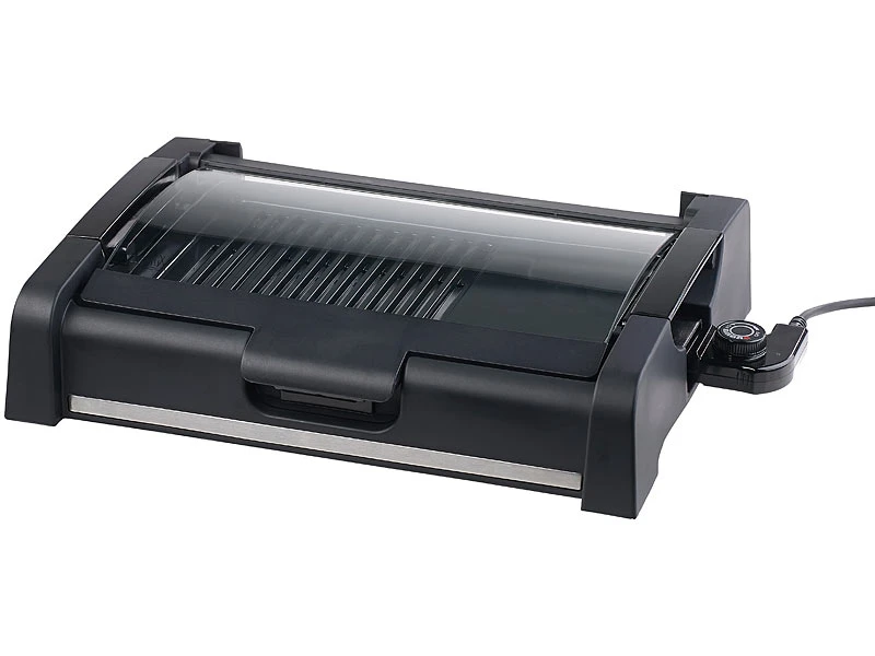 Rosenstein & Söhne Tischgrill Mit Deckel:Tischgrill Mit Glasdeckel, Keramik-beschichtete Grillplatte, 1.650 W 5 Rosenstein & Söhne Tischgrill Mit Deckel:Tischgrill Mit Glasdeckel, Keramik-beschichtete Grillplatte, 1.650 W – Bild 3