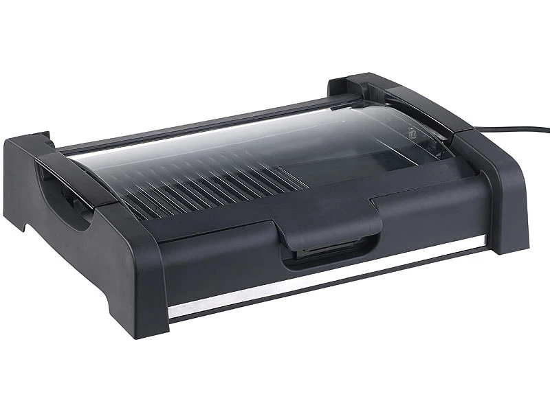 Rosenstein & Söhne Tischgrill Mit Deckel:Tischgrill Mit Glasdeckel, Keramik-beschichtete Grillplatte, 1.650 W 6 Rosenstein & Söhne Tischgrill Mit Deckel:Tischgrill Mit Glasdeckel, Keramik-beschichtete Grillplatte, 1.650 W – Bild 4