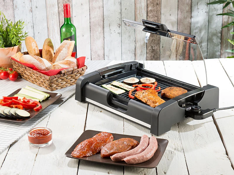 Rosenstein & Söhne Tischgrill Mit Deckel:Tischgrill Mit Glasdeckel, Keramik-beschichtete Grillplatte, 1.650 W 15 Rosenstein & Söhne Tischgrill Mit Deckel:Tischgrill Mit Glasdeckel, Keramik-beschichtete Grillplatte, 1.650 W – Bild 13