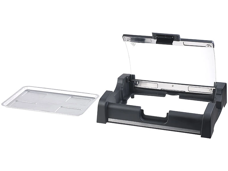 Rosenstein & Söhne Tischgrill Mit Deckel:Tischgrill Mit Glasdeckel, Keramik-beschichtete Grillplatte, 1.650 W 8 Rosenstein & Söhne Tischgrill Mit Deckel:Tischgrill Mit Glasdeckel, Keramik-beschichtete Grillplatte, 1.650 W – Bild 6