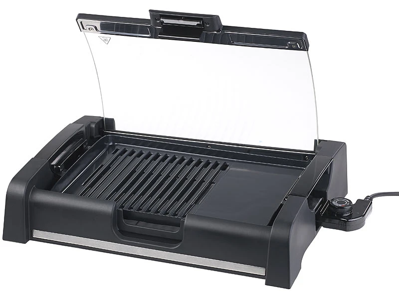 Rosenstein & Söhne Tischgrill Mit Deckel:Tischgrill Mit Glasdeckel, Keramik-beschichtete Grillplatte, 1.650 W 10 Rosenstein & Söhne Tischgrill Mit Deckel:Tischgrill Mit Glasdeckel, Keramik-beschichtete Grillplatte, 1.650 W – Bild 8