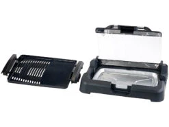 Rosenstein & Söhne Elektrogrill:XL-Tischgrill M. Glasdeckel, Keramik-beschichtete Grillplatte, 2.200 W -Einrichtungsgeschäft nc5918 1