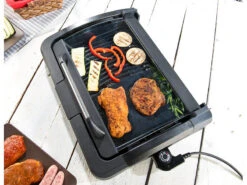 Rosenstein & Söhne Elektrogrill:XL-Tischgrill M. Glasdeckel, Keramik-beschichtete Grillplatte, 2.200 W -Einrichtungsgeschäft nc5918 10