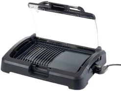 Rosenstein & Söhne Elektrogrill:XL-Tischgrill M. Glasdeckel, Keramik-beschichtete Grillplatte, 2.200 W -Einrichtungsgeschäft nc5918 6